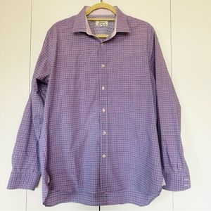 Ted Baker Endurance Shirt Mens 17 Purple Flip Cuff Button Down Classic Fit Shirt